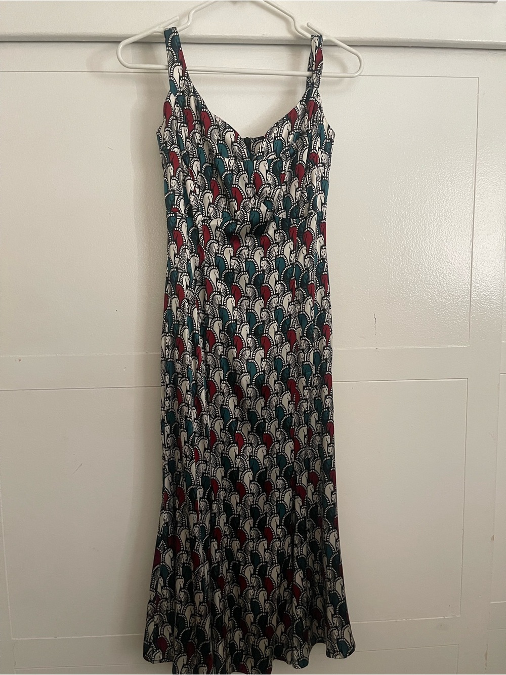 Pinup Couture Teal, Red & White Printed Maxi Dress